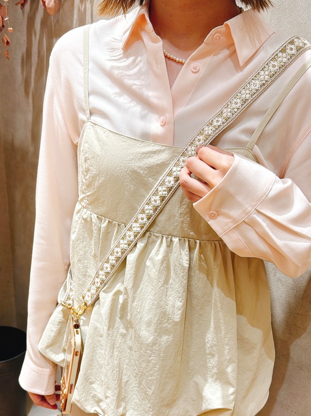 【長さ調整可能！】インド刺繍リボン ショルダー(A54-⑧367)⑥