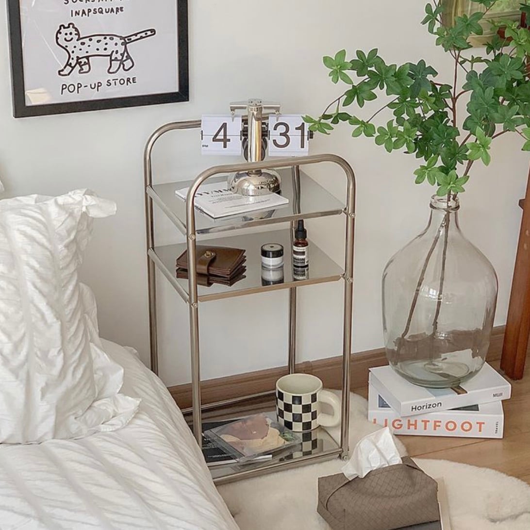silver side table 2size / シルバー サイドテーブル ステンレス silver side table 2size / シルバー サイドテーブル ステンレス