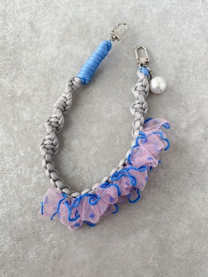 【grey ×  sky blue（DOT）】hand strap