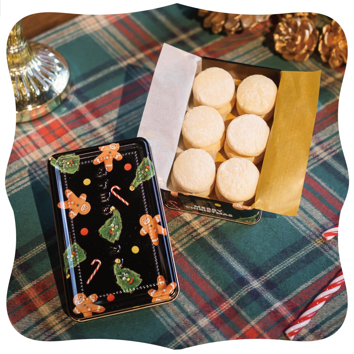 11/19~順次配送【Xmas限定】タイヨウノカンカンminiエンボス缶 〜ポルボロン〜シュトーレン|太陽ノ塔|クッキー缶