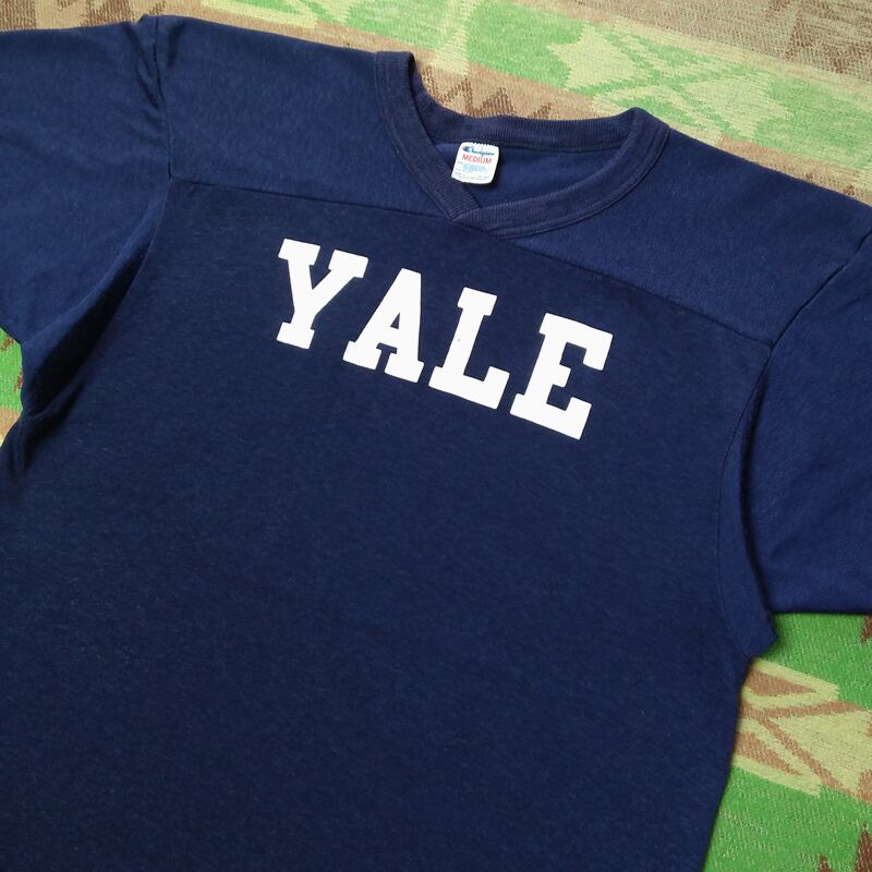 80s CHAMPION YALE Print Football T-Shirt　チャンピオン フットボール Tシャツ