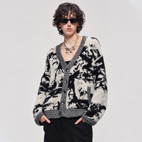 Ink brushed cardigan A00273