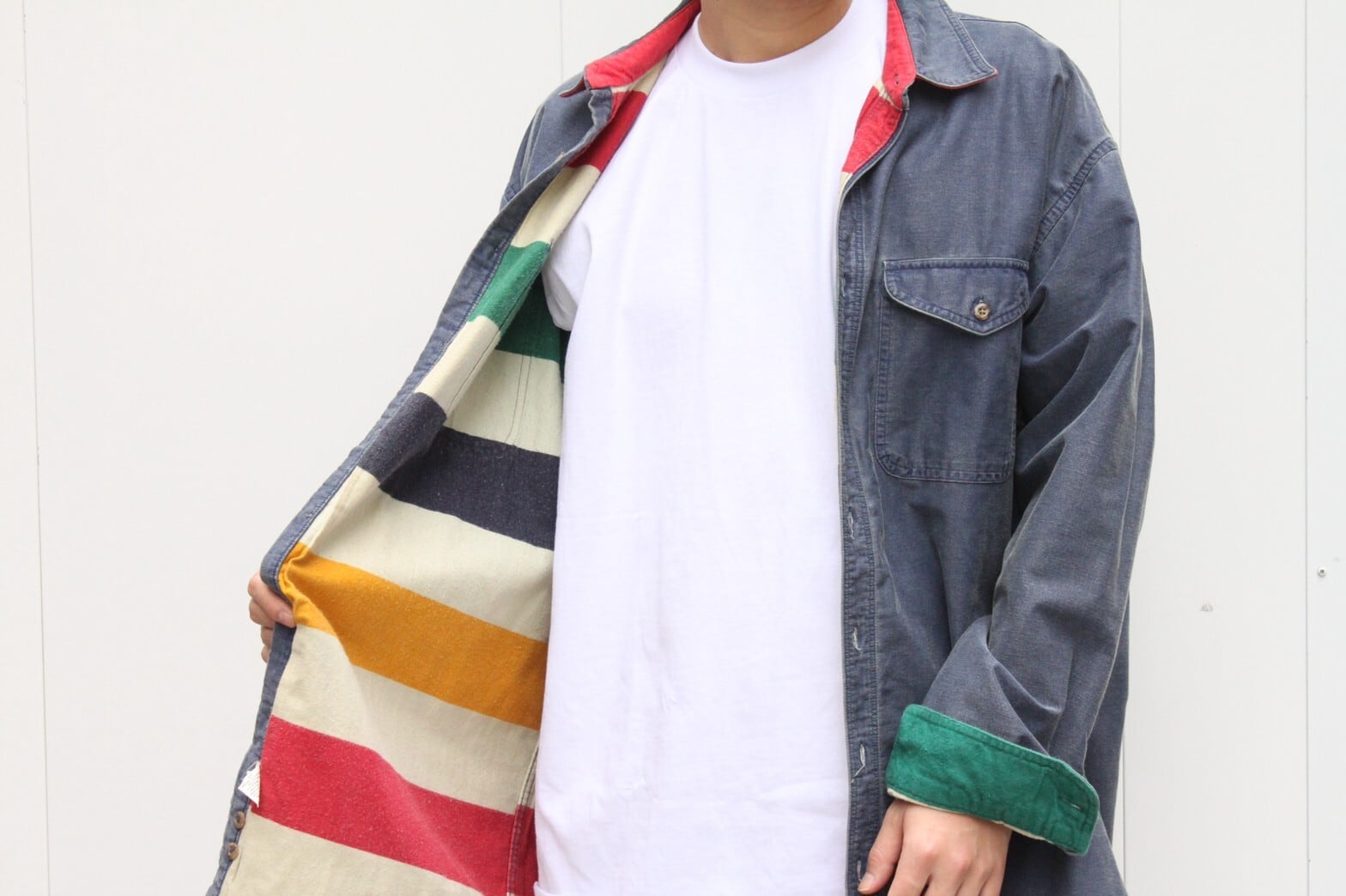 90s LANDS'END Denim Shirt USA製