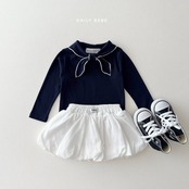 韓国子供服 / 26Autumn / 〖取寄〗DAILYBEBE / スカーフTシャツ / キッズ服 / ジュニア服 / 秋服 *XS~JL*