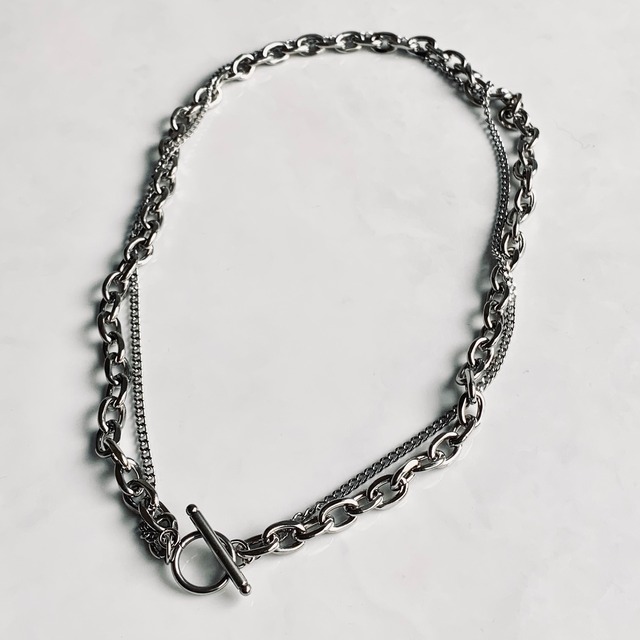 double chain mantel necklace #275