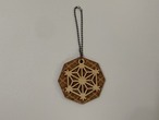組子柄　木のキーホルダー（和柄：花菱）