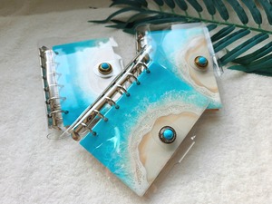 501.オーシャンレジンアート 手帳型ノート A7サイズ