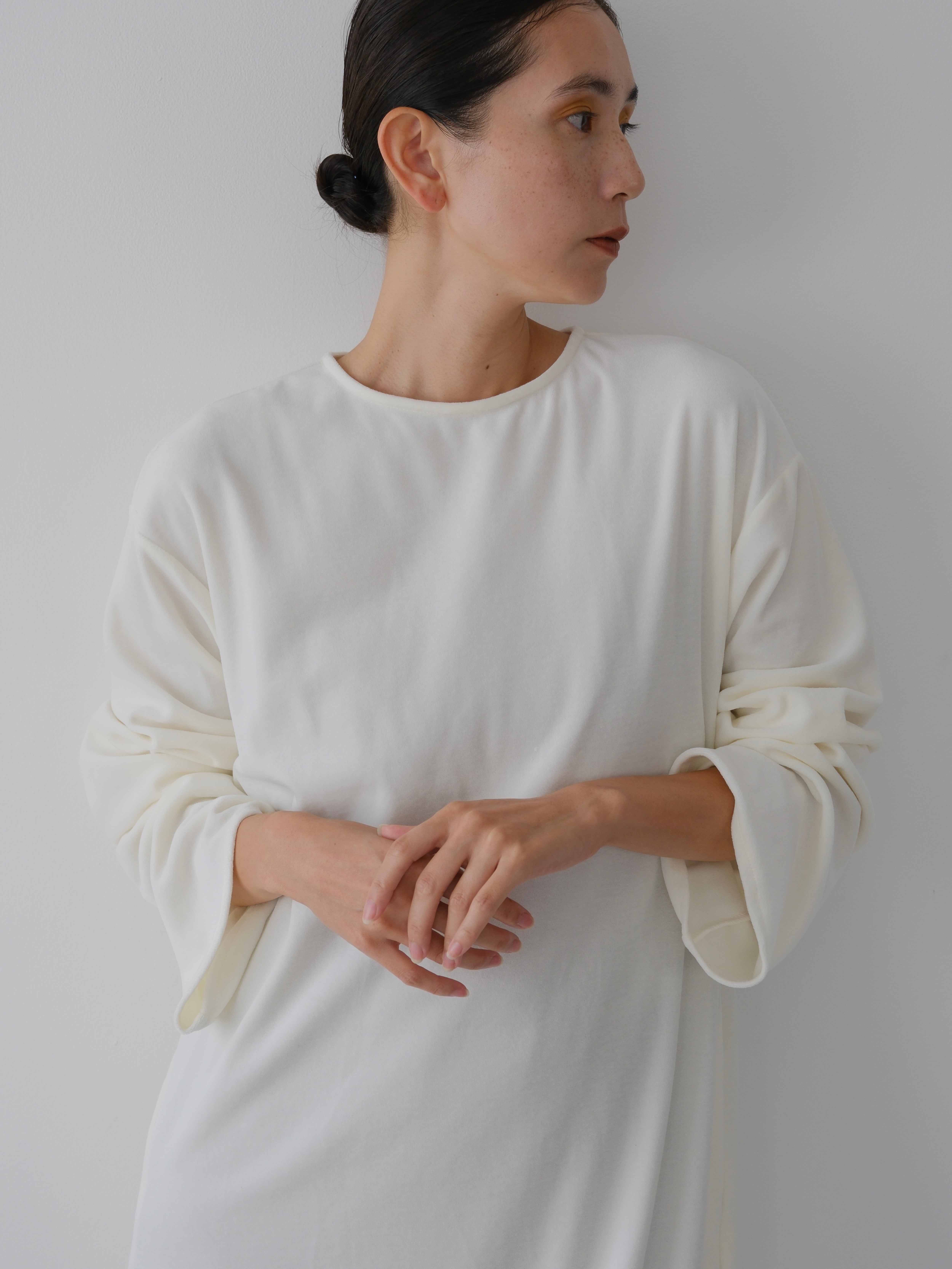 ワンピース aere organic cotton velour one-piece organic cotton velour one-piece ( white ) - made in Japan - | aéré