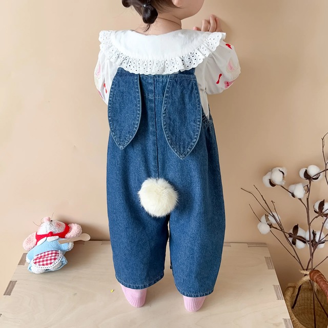 [取り寄せ]denim rabbit rompers