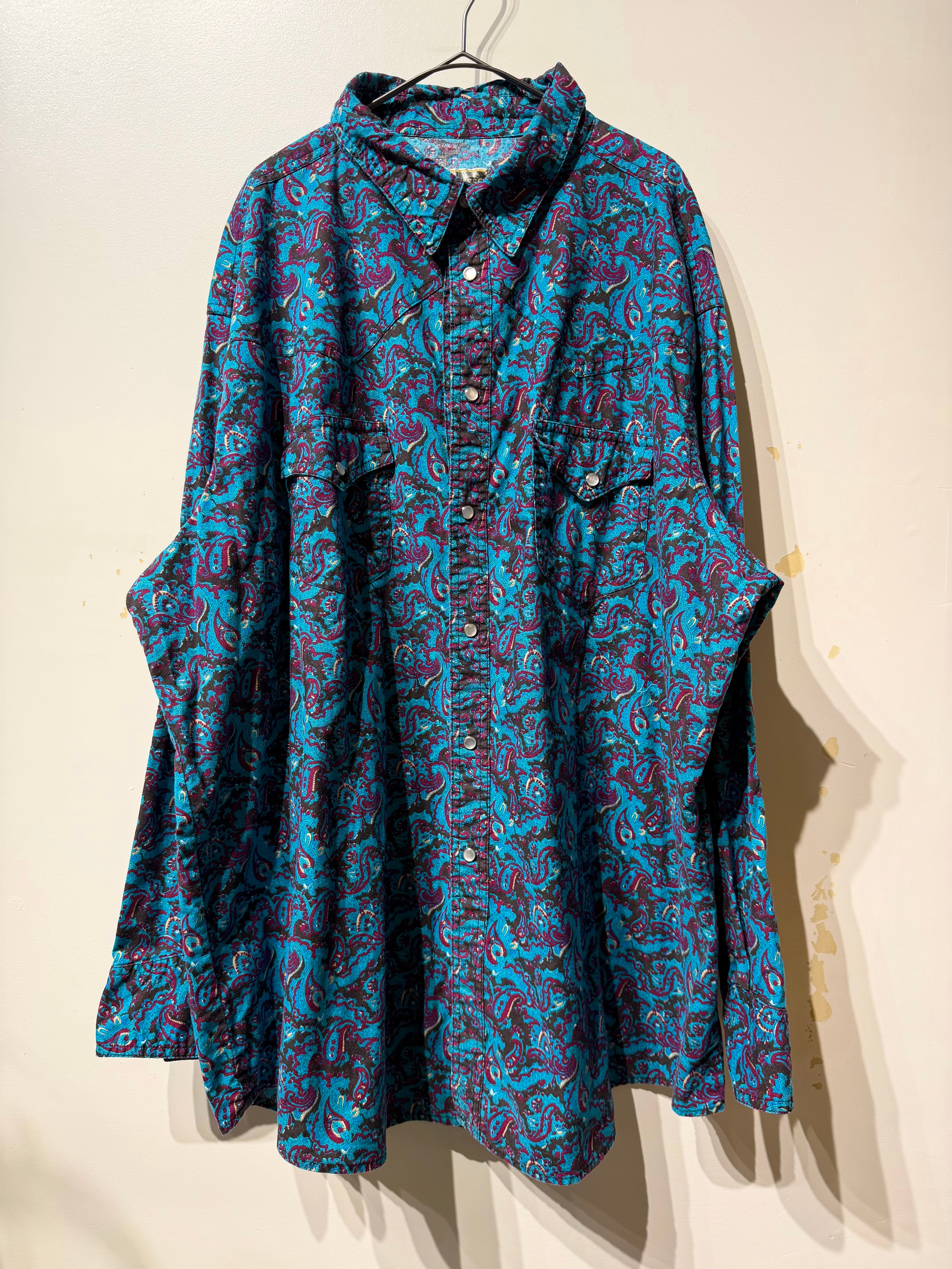 (SH1469)Paisley Snap Button Western Shirt