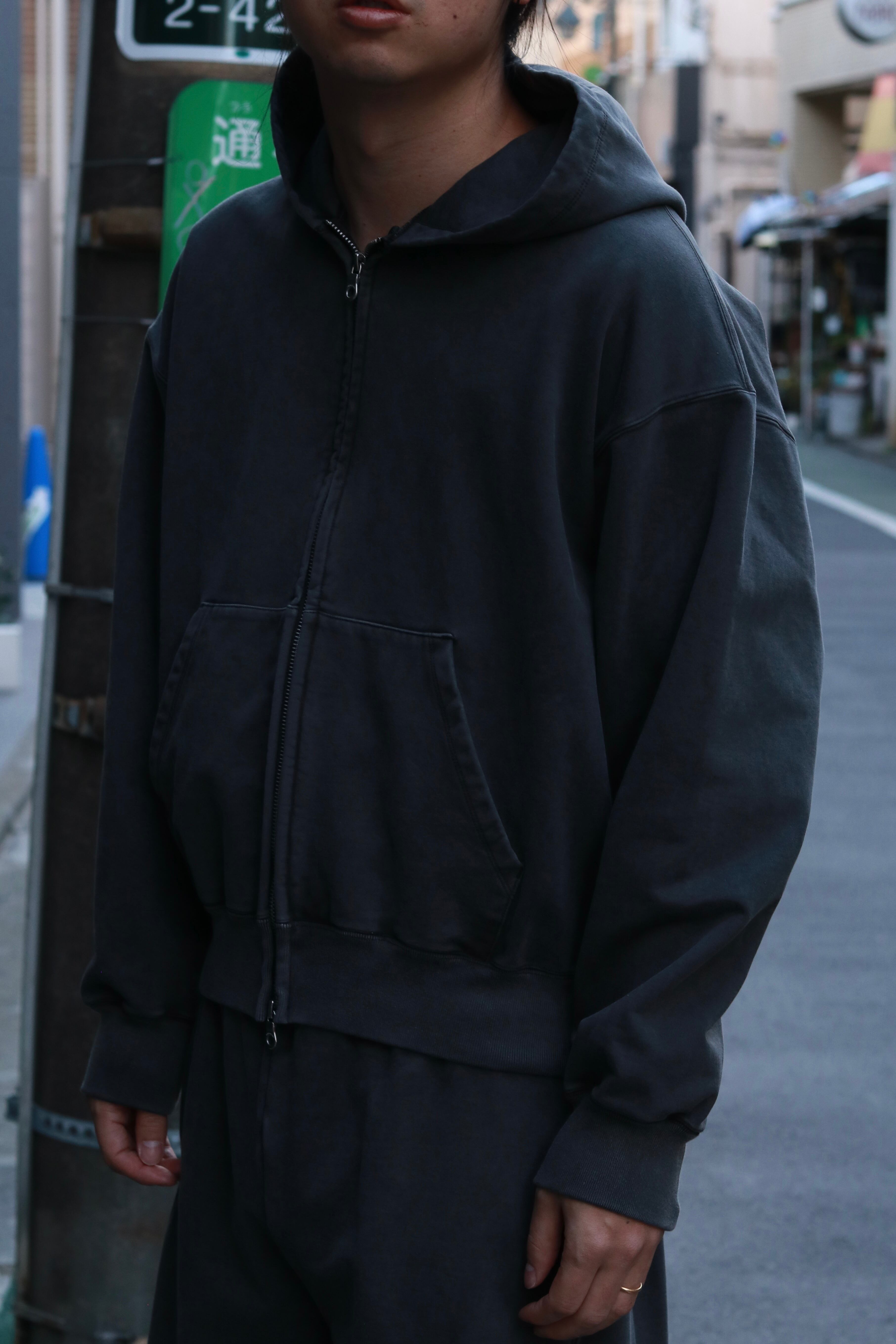 LAST1】KANEMASA PHIL. 36G Fine Sweat Zip Hoodie(CHARCOAL PIGMENT