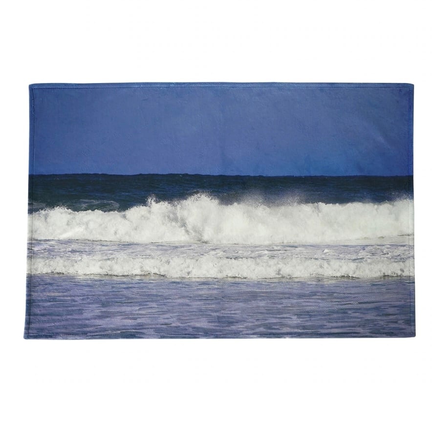 blue wave rug 100*150 / ブルー ウェーブ ラグ フットマット カーペット 海 自然 韓国 インテリア 雑貨