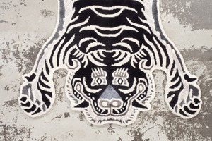Tibetan Tiger Rug 《Sサイズ•シルク・オリジナル1•モノクロ160》チベタンタイガーラグ