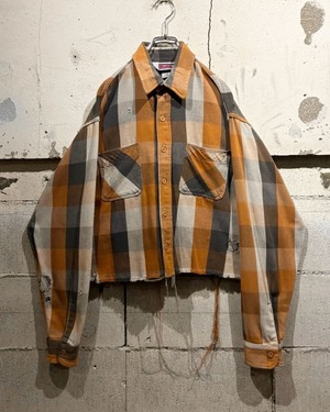 【Caka otto】80’s “BIGMAC” Cropped Cut Off Custom Vintage Flannel Shirt