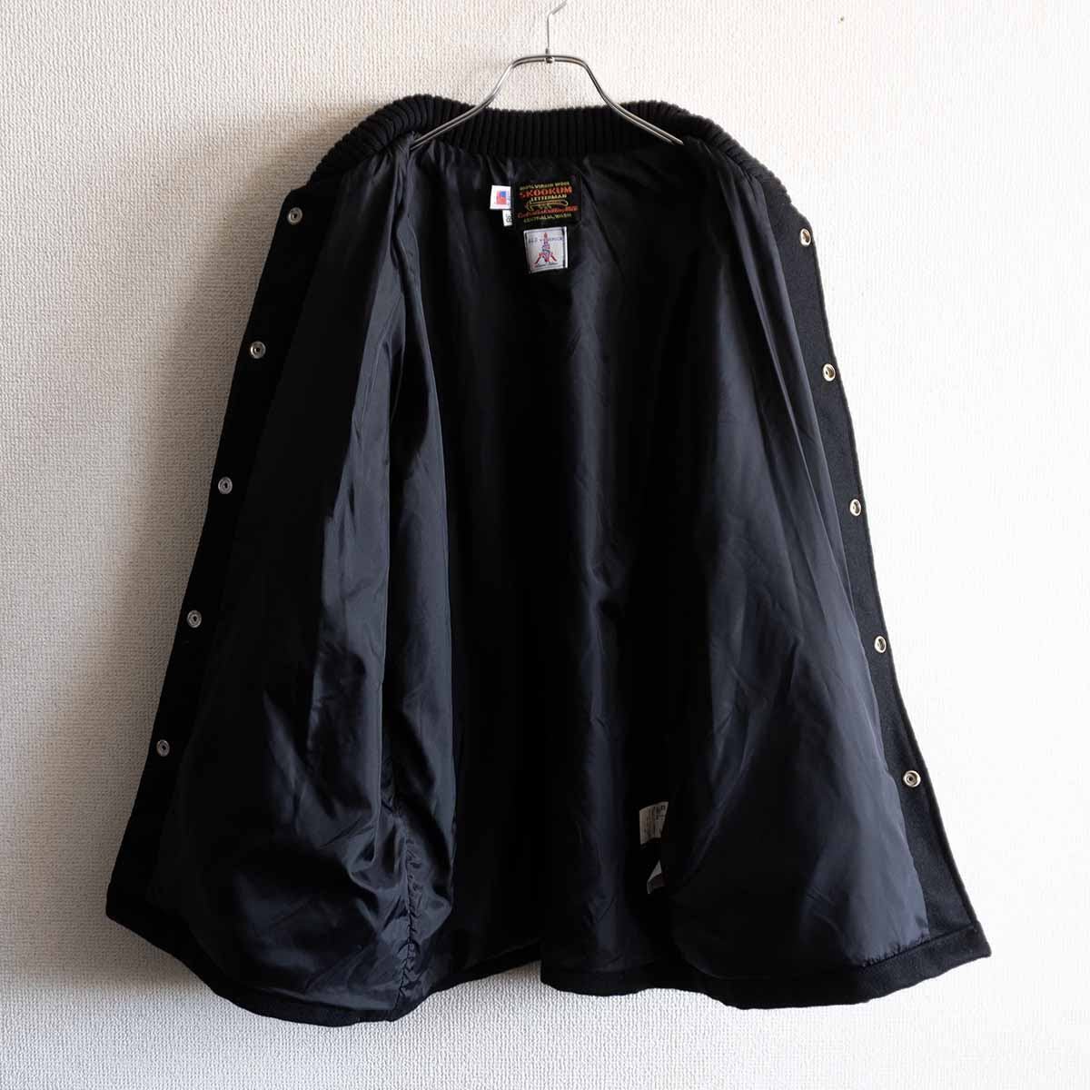 417 EDIFICE レザー×ウール メルトン スタジアム ジャンパー