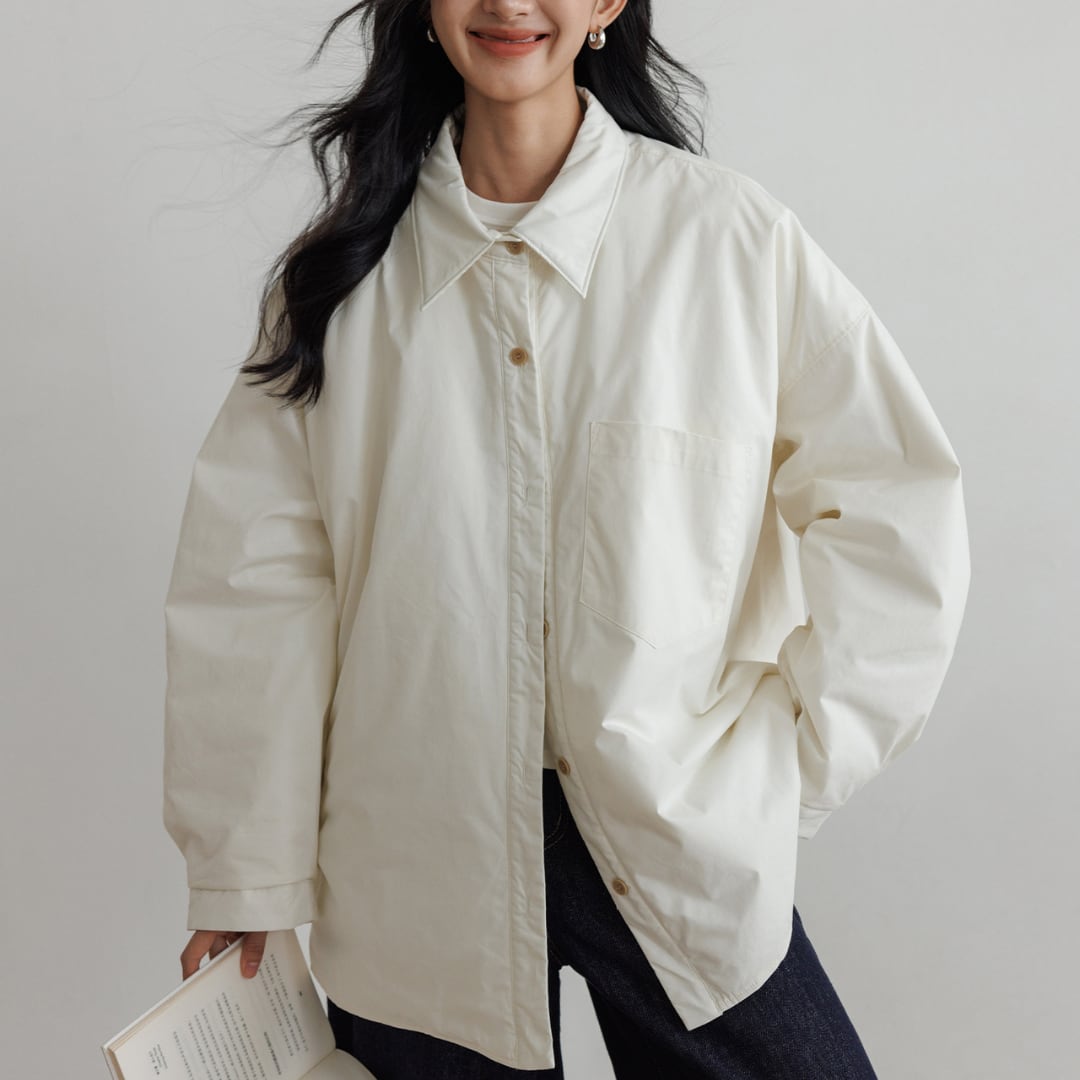 One pocket drop shoulder paddet shirt jacket G845