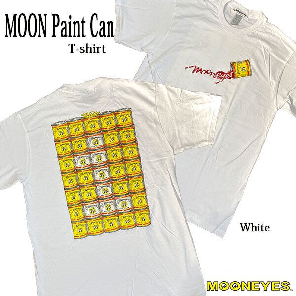 MOON Paint Can T-shirts White ムーン ペイント カン Tシャツ ホワイト Wildman石井 ピンストライプ 1ショットペイント HOTROD バイク MOONEYES ムーンアイズ