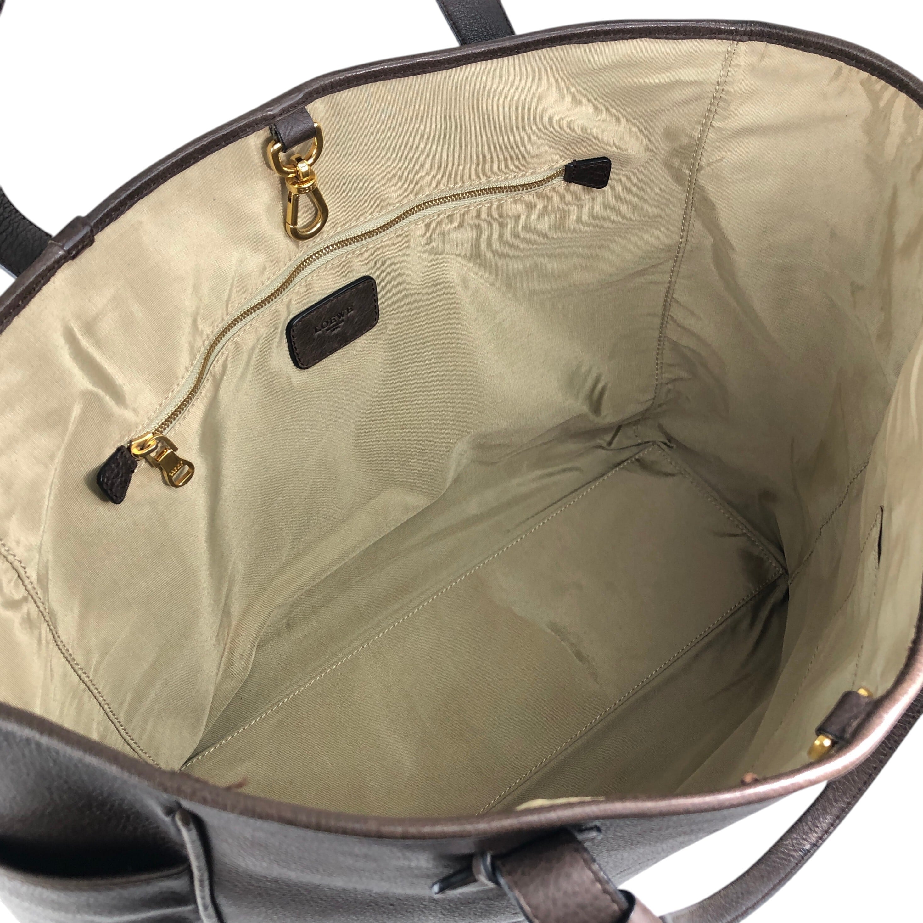 LOEWE ロエベ ハンドバッグ ブラウン ヘリテージ 型押しロゴ レザー
