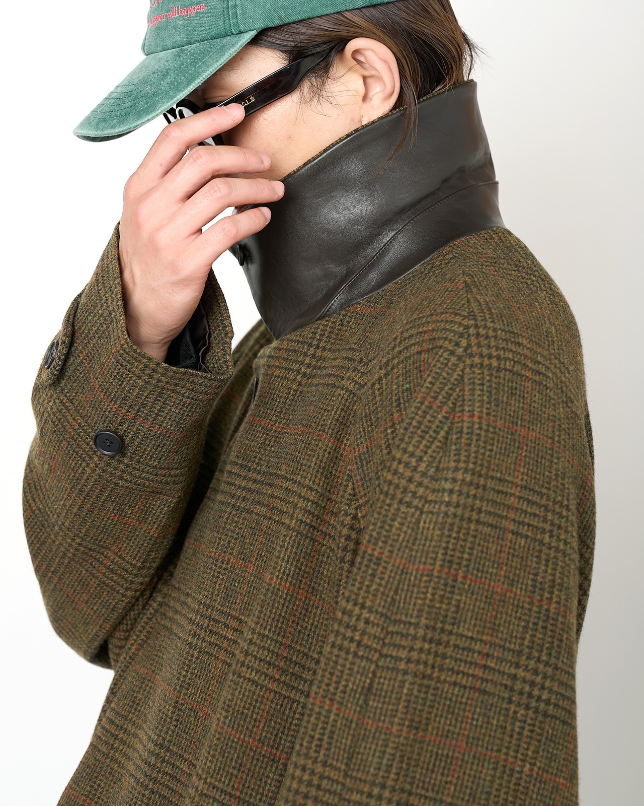ssstein "BRITISH TWEED RAGLAN SLEEVE BALMACAAN COAT〔TWEED CHECK〕"