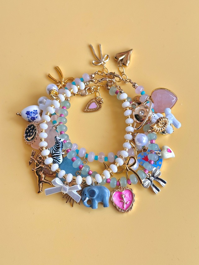 Colorful charm party bracelet.