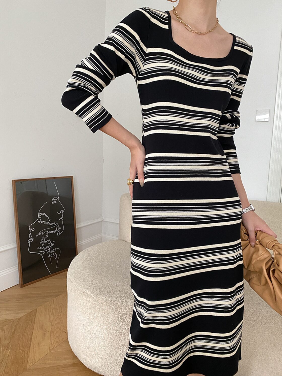 ワンピース】 ワンピース レディース ロング ワンピース ボーダー  