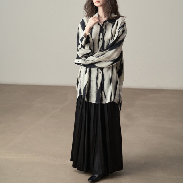 Abstract ink pattern shirt C1487