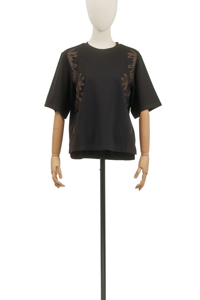 CORD EMB. T SHIRT / BLKBRW