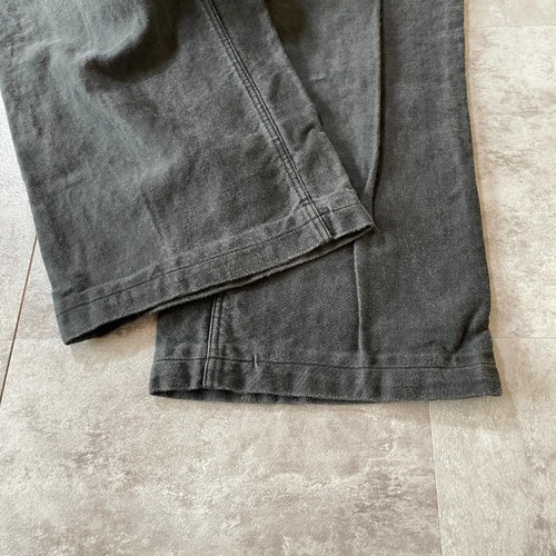 40-50s Almi フレンチワーク モールスキン ブラック パンツ W32 詳細写真6