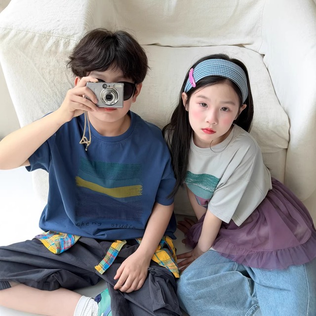 【KID】オーロラプリズムプリント半袖クルーネックTシャツ - 4