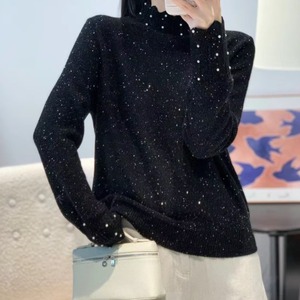 【送料無料】 セーター 5色 リブニット キラキラ パール 装飾 30代 40代 女性用 レディース 長袖 ハイネック タートルネック Aライン フレア プルオーバー 厚手生地 防寒 あったか 温かい 無地 かわいい 大人可愛い 大人女子 こなれ感 シンプル カジュアル 大人 上品 おしゃれ お洒落 ラフ コンサバ デート お出かけ お茶会 女子会 休日 授業参観 冬 着回し プチプライス カラバリ デイリーユース 普段使い ファッション コーデ スタイル 楽ちん 定番アイテム