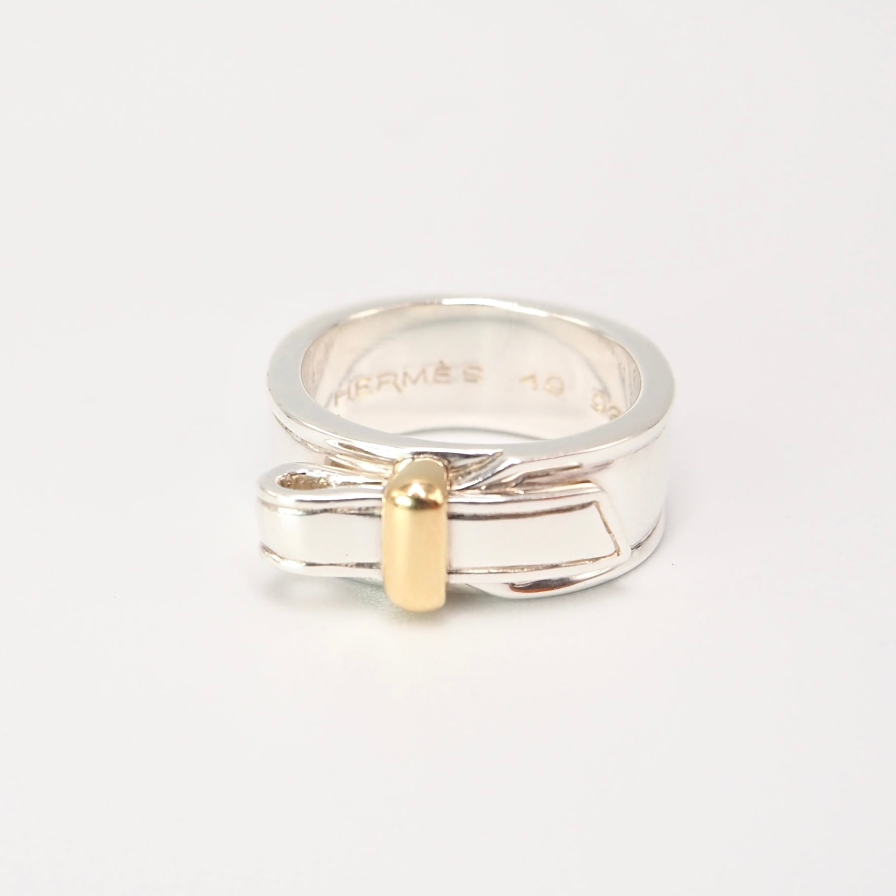 2/8掲載 HERMES 約9号 アルテミス リング シルバー925 K18 エルメス