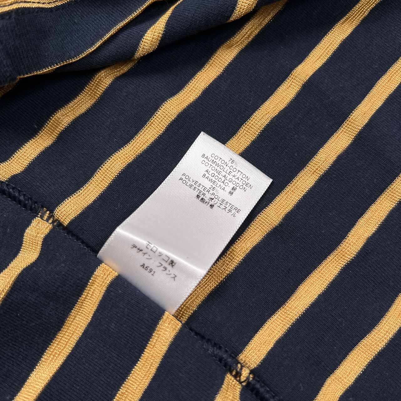 PETIT BATEAU プチバトー マリンボーダー 半袖Tシャツ カットソー サイズ L /ネイビー×ゴールド系/レディース