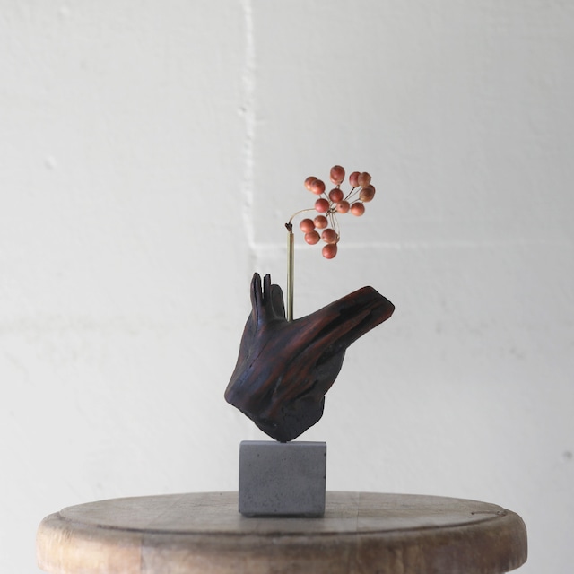 saisei  (再生) driftwood dryflower vase (フラワーベース)  cement Sサイズ 一輪挿し 5