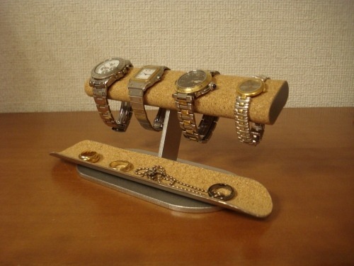 プレゼントに 腕時計スタンド だ円ロングトレイ4本掛け腕時計スタンド ak-design 130115