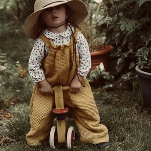【予約】House of Dungarees / Organic Pullover Dungarees - Waffle - Yellow