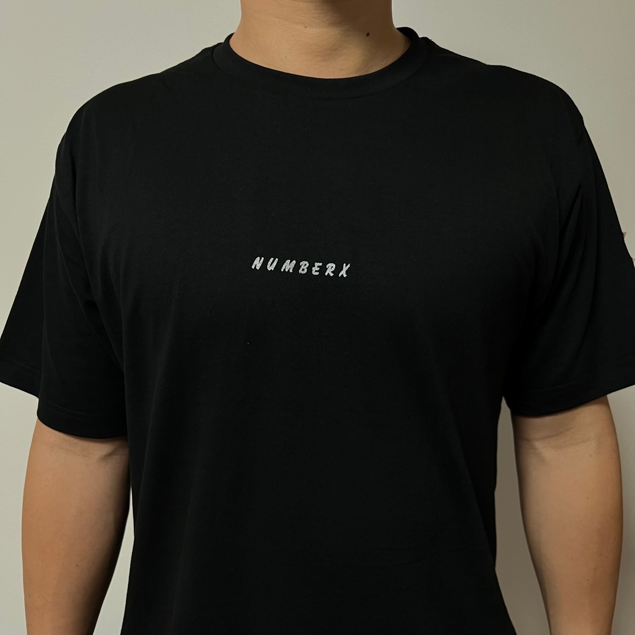 NUMBERX silver logo one point (半袖T-shirt) "black"