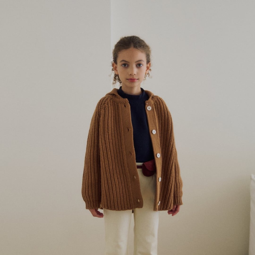 【即納】Nesle Cape Knit -Brown /Lsize /soye