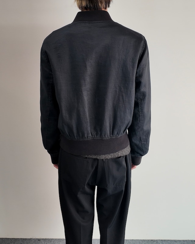 【ARMANI Jeans】leather coating linen switching blouson