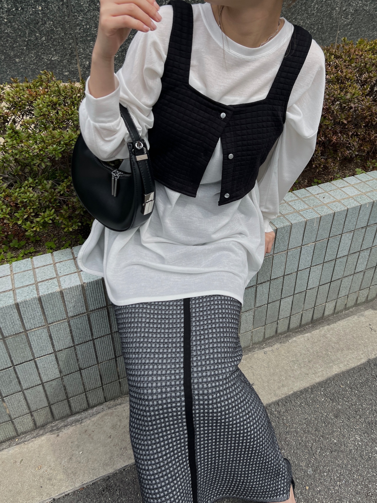 gingham check tight knit SK