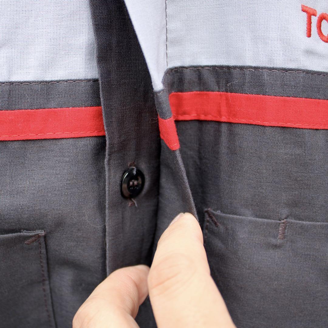 Lサイズ】US TOYOTA 2Pエンブレムロゴ刺繍 RED KAP社製 古着 ワーク