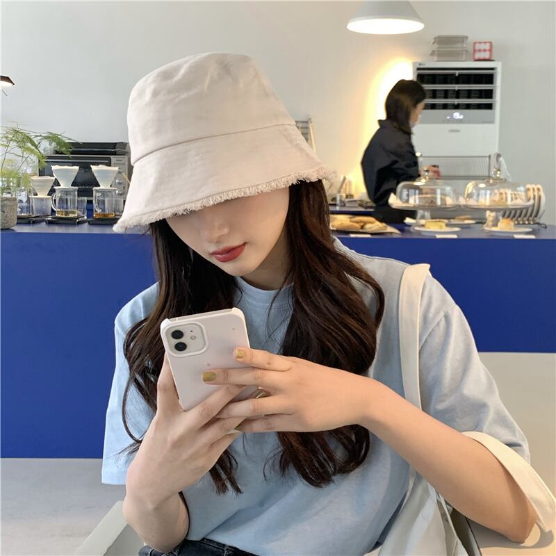 コットンカットオフバケットハット 韓国ファッション通販 Nosweat