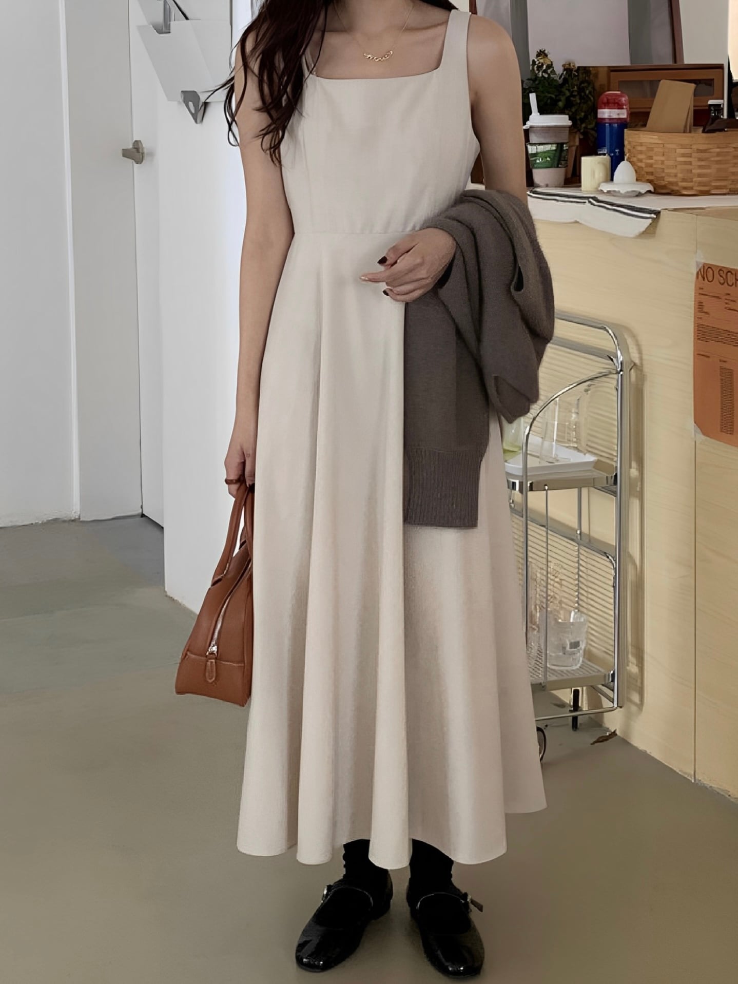 ショート丈ニット+バックリボンワンピースセット.3179 | mellow