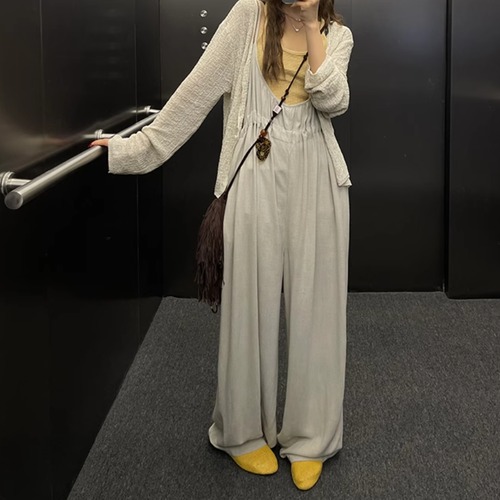 2色／ワイドサロペットパンツ ・18631