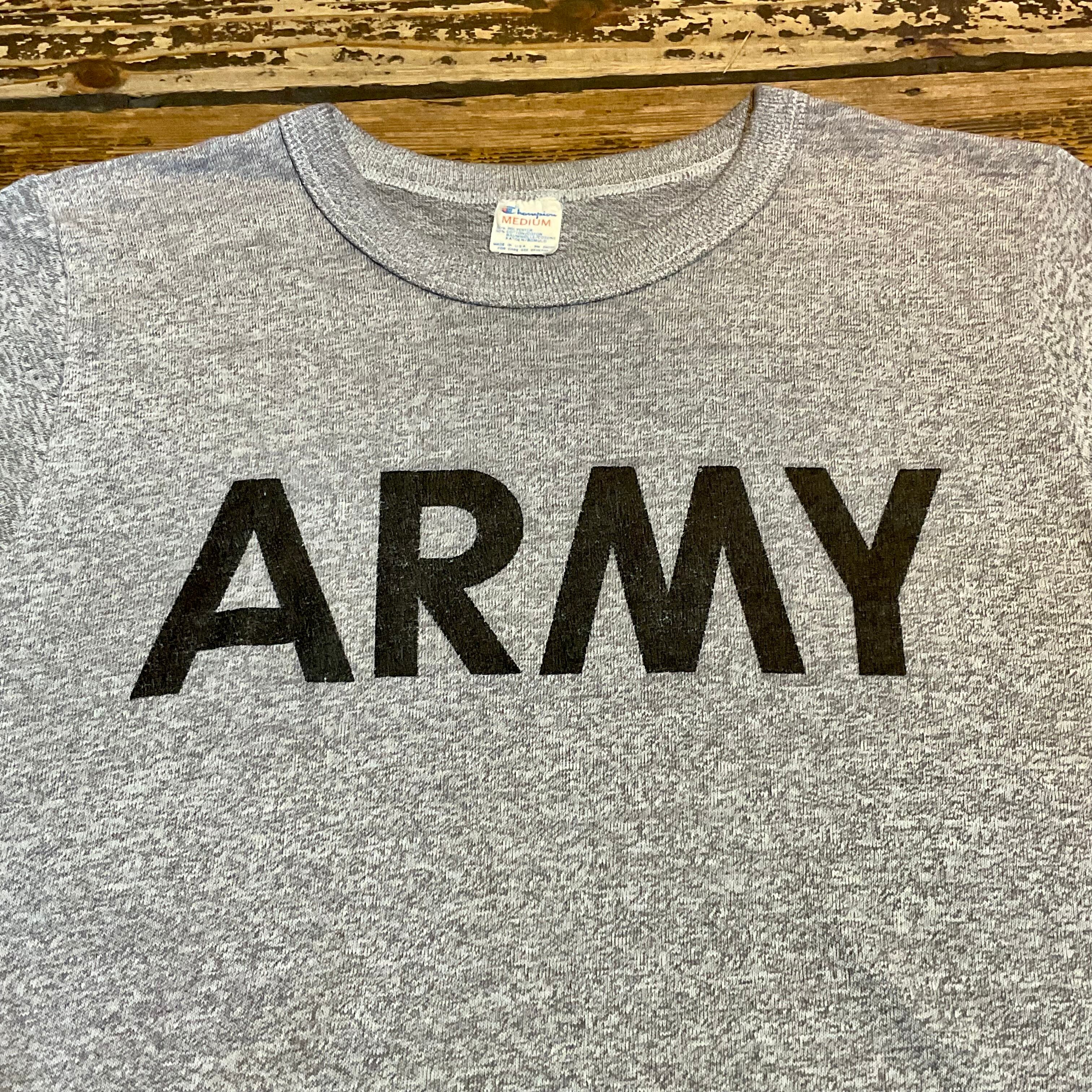 80's Champion ARMY Tシャツ M 50/50 霜降りグレー | Desert Snow Chiba