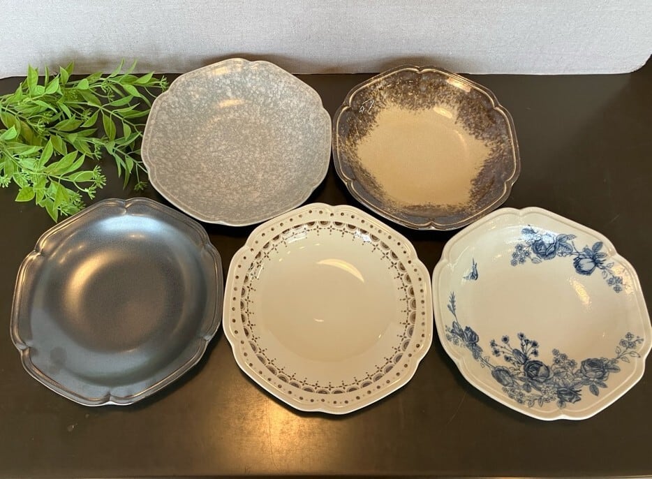 ティーク型 6.3深皿 21cm 【全5色】丸皿 アンティーク調