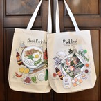 タイ トートバッグ ① タイフード 約34×39㎝ マチ付き