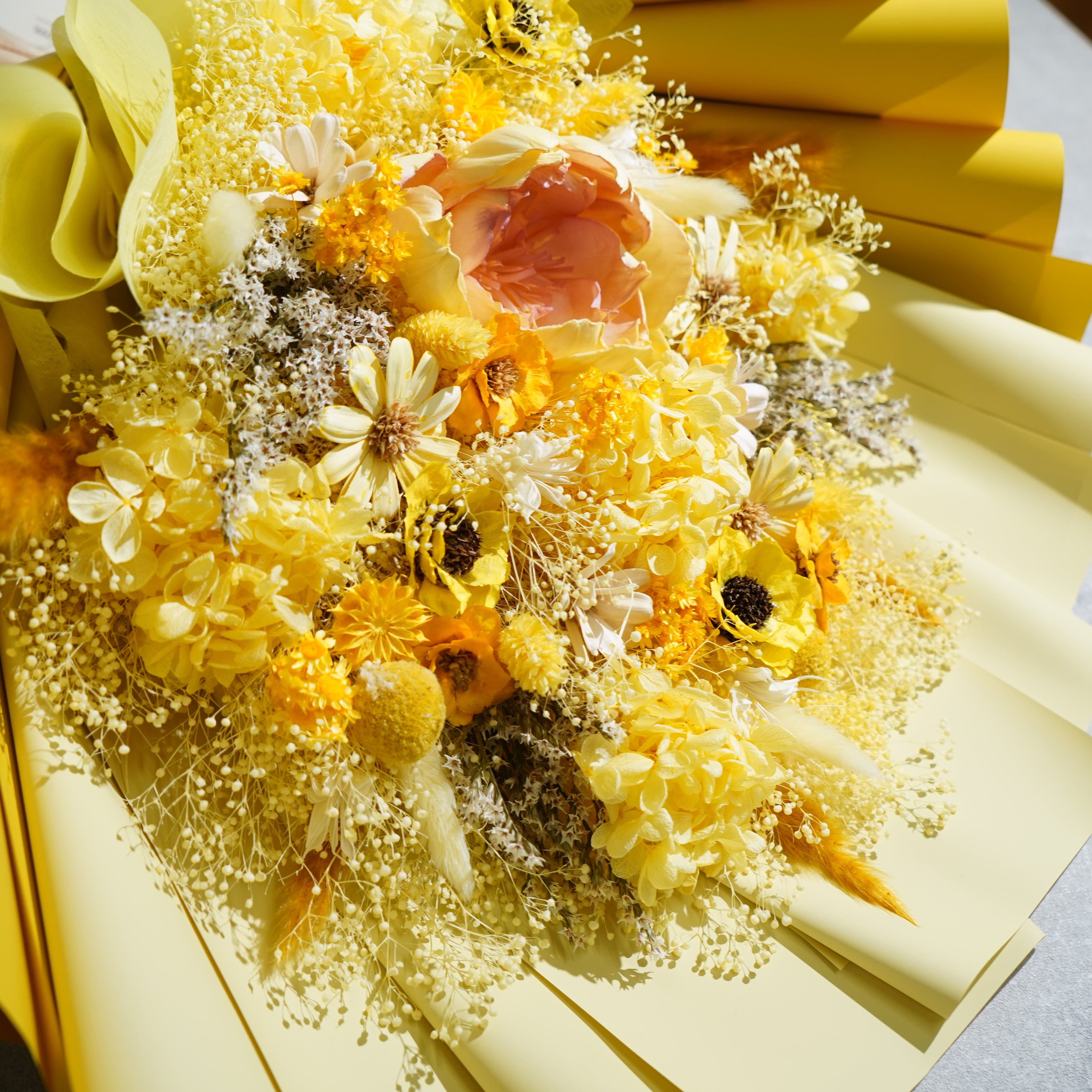 ドライフラワーの花束 LLサイズ イエロー LL-18≪限定1点≫ | Calon
