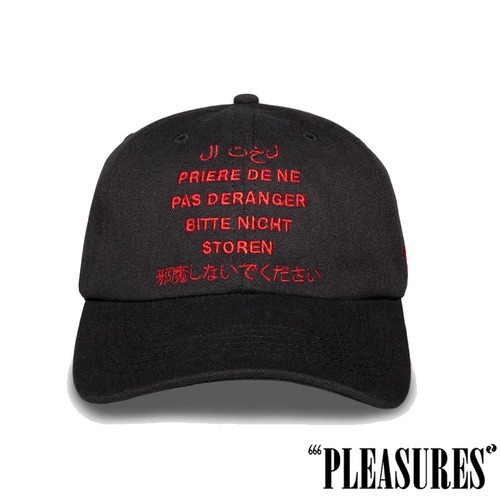 【PLEASURES/プレジャーズ】DISTURB CAP キャップ / BLACK / HOL25-13838 セール対象外