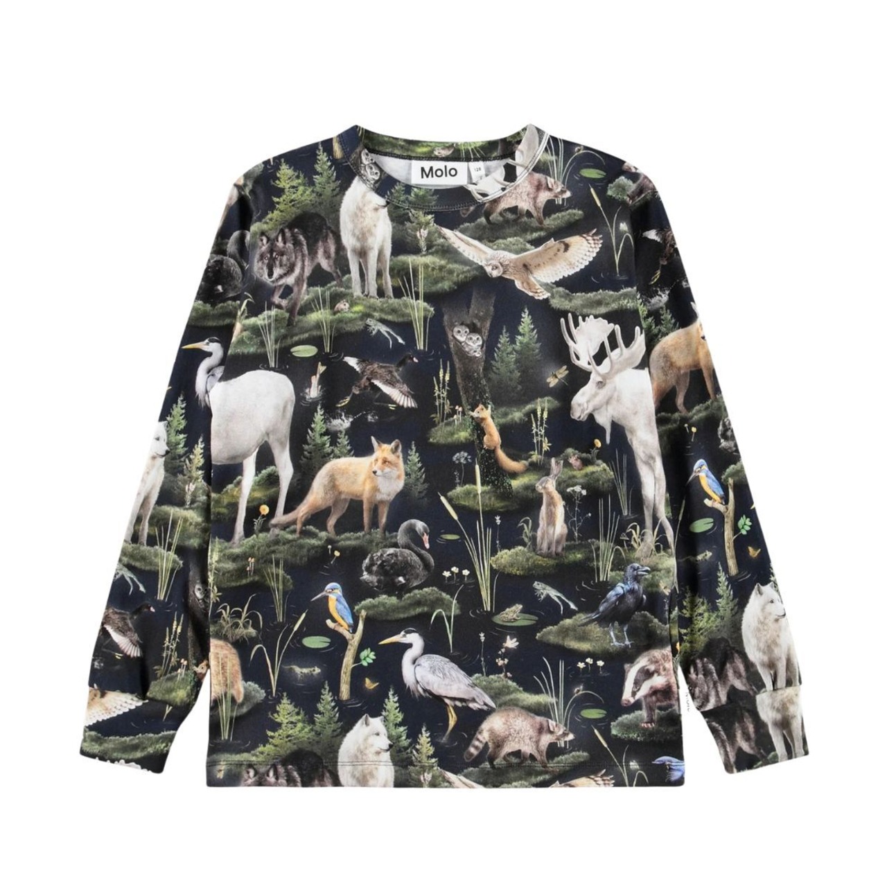 ＜MOLO＞Kids ロングスリーブ オーガニック Ｔシャツ Rill T-shirt(Forest Fauna Bigger) - 1
