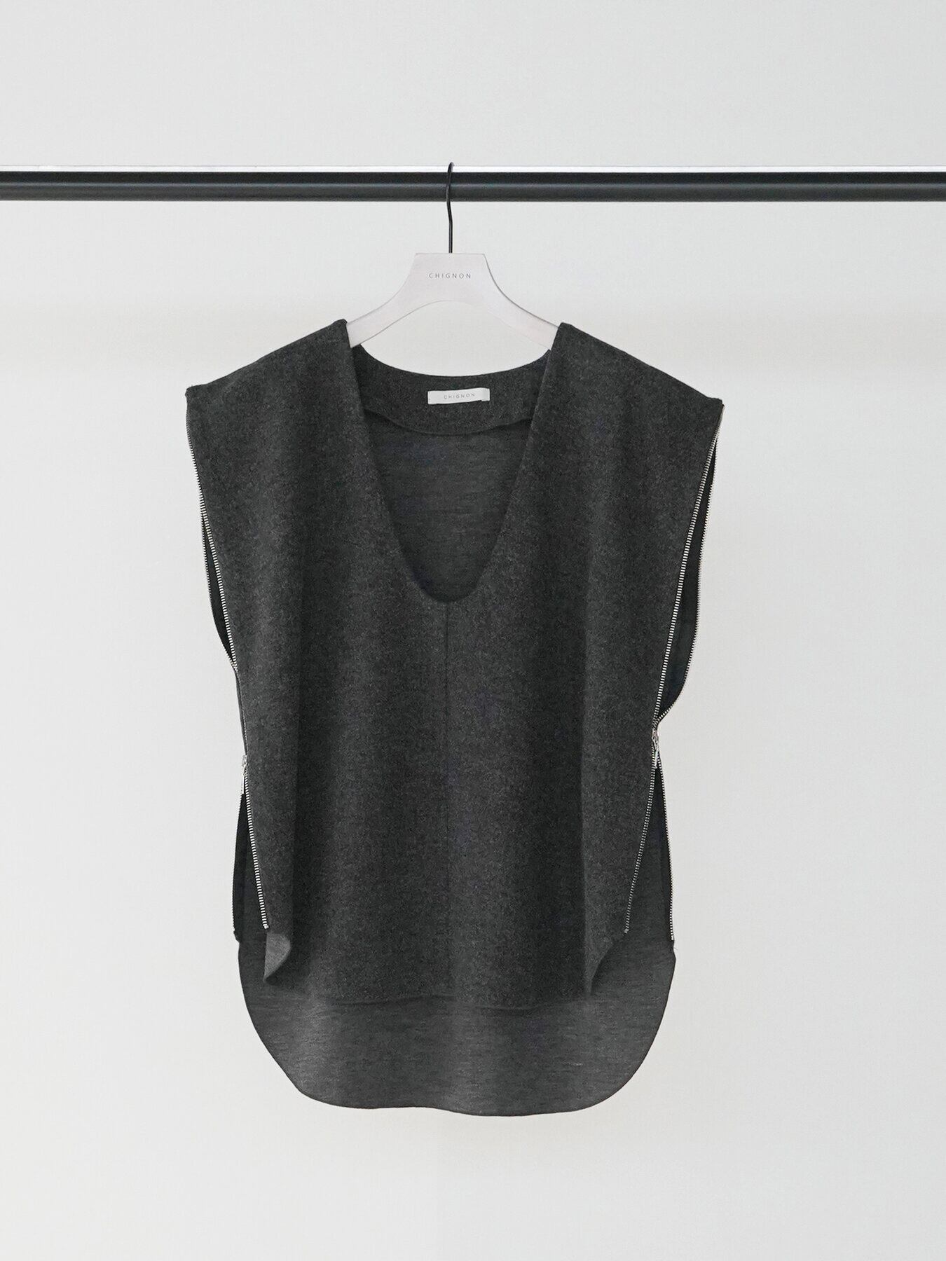 【9/下旬〜10/上旬入荷次第お届けのご予約】CHIGNON/シニヨン WフェイスZIPベスト 1865-303KK F